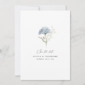 Dusty Blue Watercolor Floral Elegant セーブザデート (裏面)
