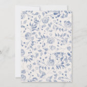 Dusty Blue Watercolor Floral Wedding Invitation 招待状 (裏面)