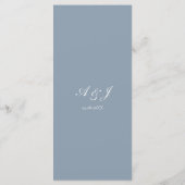 Dusty Blue Watercolor Floral Wedding Reception メニュー (裏面)
