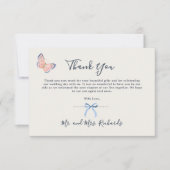 Dusty Blue Watercolor Pretty Typography サンキューカード (正面)