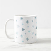 Dusty Blue Watercolor Snowflake Mug コーヒーマグカップ (左)