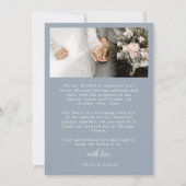 Dusty Blue We Eloped 2 Photo Script 結婚's サンキューカード (裏面)