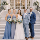 Dusty Blue Wedding Attire Card 招待状