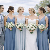 Dusty Blue Wedding Attire Card 招待状