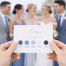 Dusty Blue Wedding Attire Card