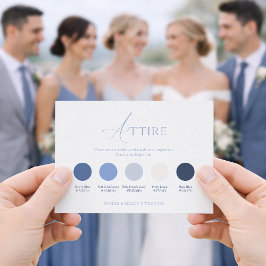 Dusty Blue Wedding Attire Card 招待状