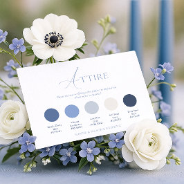 Dusty Blue Wedding Attire Card 招待状