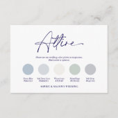 Dusty Blue Wedding Attire Card | Floral Attire 招待状 (正面)