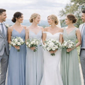 Dusty Blue Wedding Attire Card | Floral Attire 招待状