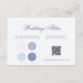 Dusty Blue Wedding Attire Card with QR Code 招待状 (正面)