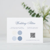 Dusty Blue Wedding Attire Card with QR Code 招待状 (スタンド正面)