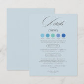 Dusty blue wedding attire dress code cards エンクロージャーカード (正面/裏面)