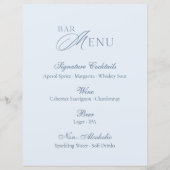Dusty Blue Wedding Bar Menu (正面)