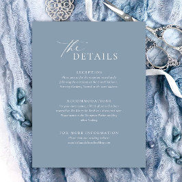 Dusty Blue Wedding Details Card 出欠カード