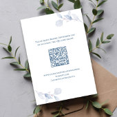 Dusty Blue Wedding Details QR Code Enclosure エンクロージャーカード