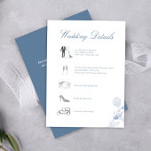 Dusty Blue Wedding Details QR Code Insert エンクロージャーカード