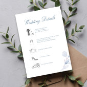 Dusty Blue Wedding Details QR Code Insert エンクロージャーカード