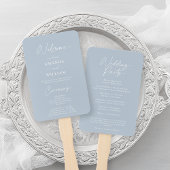 Dusty Blue Wedding Fan Program ハンドファン