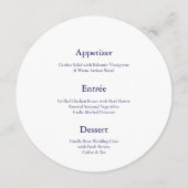 Dusty Blue Wedding Menu Card with Welcome Message メニュー (裏面)