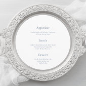 Dusty Blue Wedding Menu Card with Welcome Message メニュー