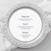 Dusty Blue Wedding Menu Card with Welcome Message メニュー