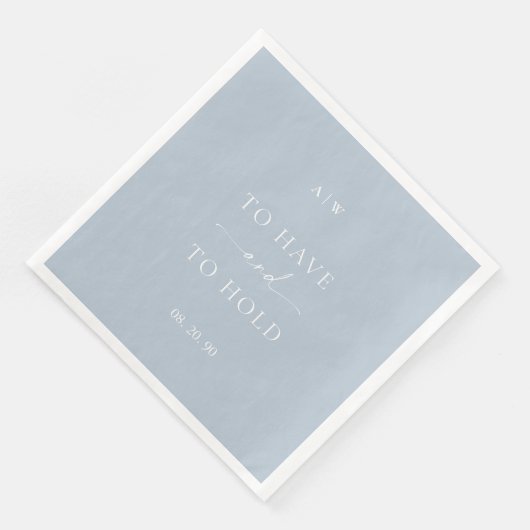 Dusty Blue Wedding Napkin – To Have and To Hold (コーナー)