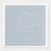 Dusty Blue Wedding Napkin – To Have and To Hold (正面)