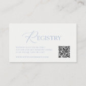 Dusty Blue Wedding Registry Card with QR Code エンクロージャーカード (正面)