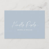 Dusty Blue Wedding RSVP Card with QR Code エンクロージャーカード (正面)