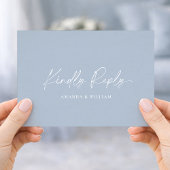 Dusty Blue Wedding RSVP Card with QR Code エンクロージャーカード