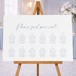 Dusty Blue Wedding Seating Chart 