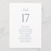 Dusty Blue Wedding Seating Chart Card 招待状 (正面)