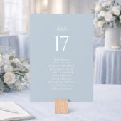 Dusty Blue Wedding Seating Chart Card 招待状
