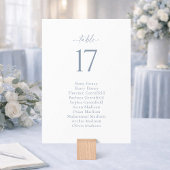 Dusty Blue Wedding Seating Chart Card 招待状