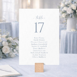Dusty Blue Wedding Seating Chart Card 招待状