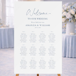 Dusty Blue Wedding Seating Chart | Minimalist