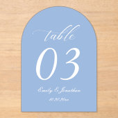 Dusty Blue Wedding Table Number Acrylic アクリル招待状 (正面)