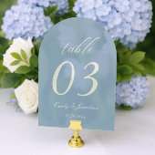 Dusty Blue Wedding Table Number Acrylic アクリル招待状