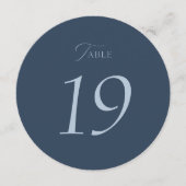 Dusty Blue Wedding Table Number Sign 1-19 サンキューカード (正面)
