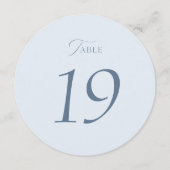 Dusty Blue Wedding Table Number Sign 1-19 サンキューカード (裏面)