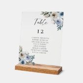 Dusty Blue Wedding Table Seating Chart アクリルサイン (傾斜)
