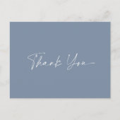 Dusty Blue Wedding Thank You Card  案内ポストカード (正面)