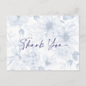 Dusty Blue Wedding Thank You Card  案内ポストカード (正面)