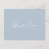 Dusty Blue Wedding Thank You Card  案内ポストカード (正面)
