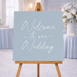 Dusty Blue Wedding Welcome Sign