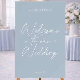 Dusty Blue Wedding Welcome Sign
