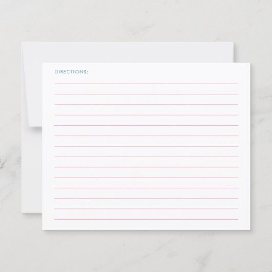 Dusty Blue Whimsical Bridal Shower Recipe Card (裏面)