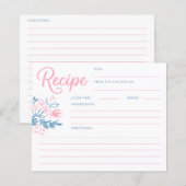 Dusty Blue Whimsical Bridal Shower Recipe Card (正面/裏面)