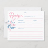 Dusty Blue Whimsical Bridal Shower Recipe Card (正面)