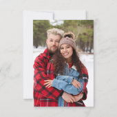 Dusty Blue & Whiteフローラ写真の日付を保存 セーブザデート (裏面)